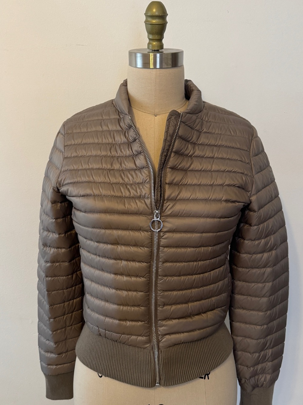 Michael Kors Women's Quilted Packable Puffer Jacket in Taupe